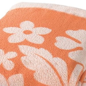 「今治産ハワイアン柄ワイドサイズタオルケット（肌掛布団・タオルケット）」｜オレンジ