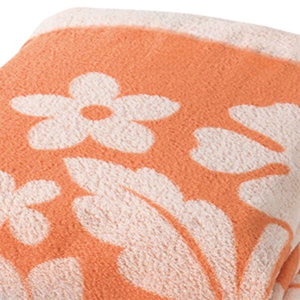 「今治産ハワイアン柄ワイドサイズタオルケット（肌掛布団・タオルケット）」｜オレンジ