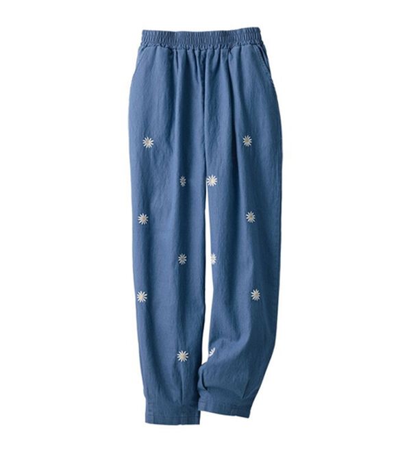 ルフラン（ルフラン）の「【２本組】小花刺しゅう綿混ツイルパンツ（その他パンツ）」｜詳細画像