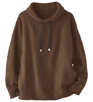 BELLUNA（ベルーナ）の「配色使いほっこりエコニットプルオーバー（ニット・セーター）」｜カカオ