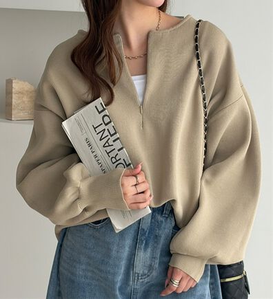 GeeRA（ジーラ）の「ハーフジップニットプルオーバー（ニット・セーター）」