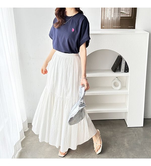 GeeRA（ジーラ）の「【新色追加】【ＵＳ．ＰＯＬＯ．ＡＳＳＮ】綿100％フレンチスリーブＴシャツ（Tシャツ）」｜詳細画像