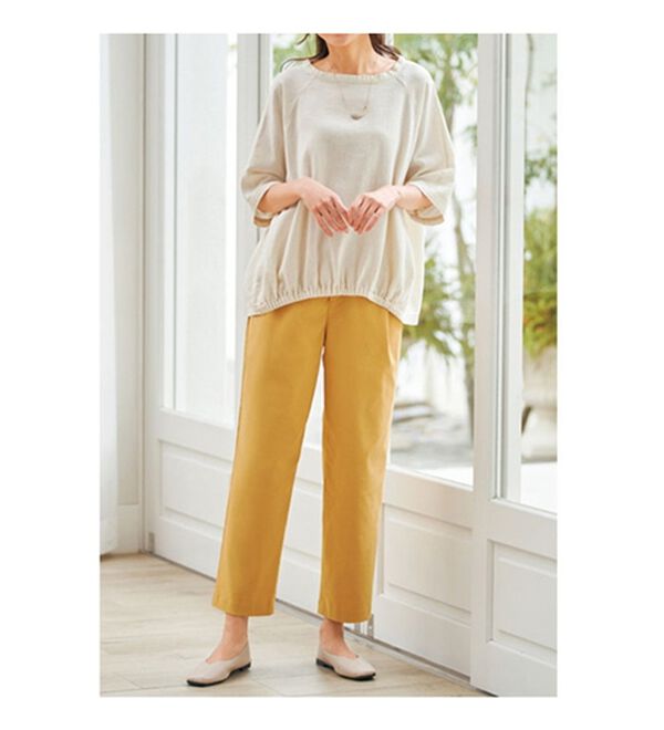 BELLUNA（ベルーナ）の「綿麻混ゆったりパンツ（フルレングスパンツ）」｜詳細画像