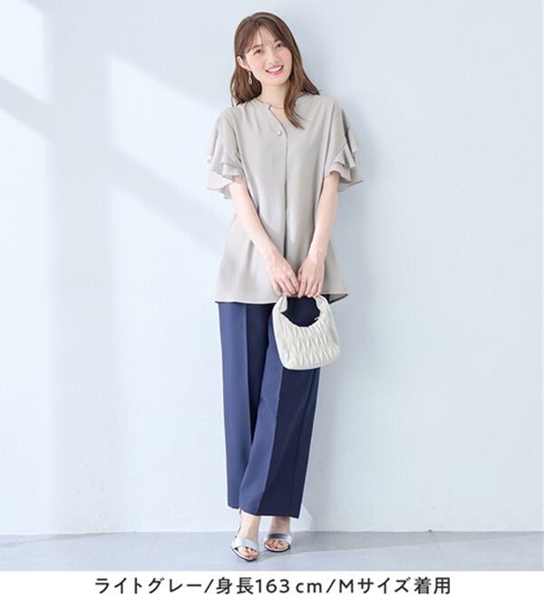 alotta（アロッタ）の「【イージーケア】フリル袖チュニックブラウス（チュニック）」｜詳細画像