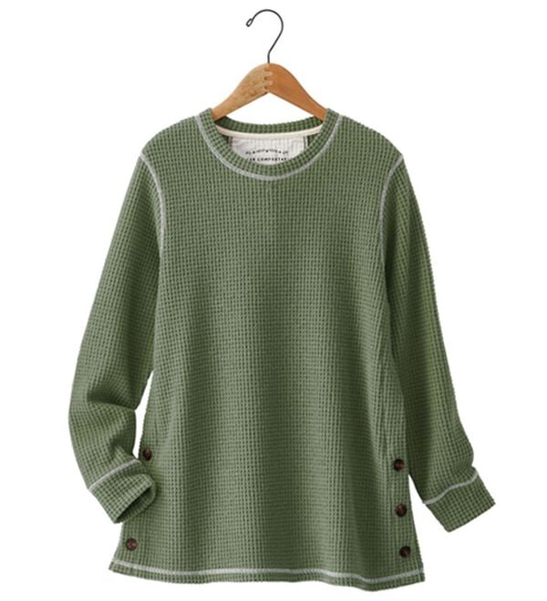 BELLUNA（ベルーナ）の「あったか起毛のニット見えデザインプルオーバー（カットソー）」｜詳細画像