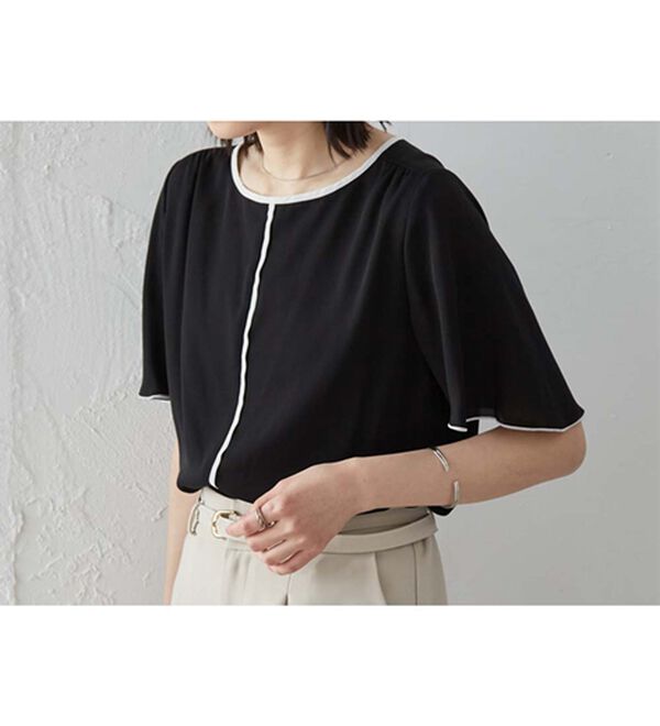 RANAN（ラナン）の「ひんやり！配色ディテールインナー付ブラウス（ブラウス）」｜詳細画像