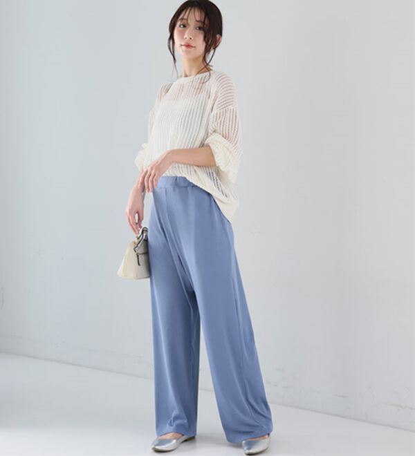 A HAPPY MARILYN（アハッピーマリリン）の「【Ｌ～８Ｌ】丈が選べる！さらトロリブイージーパンツ（ワイドパンツ・ガウチョ）」｜詳細画像