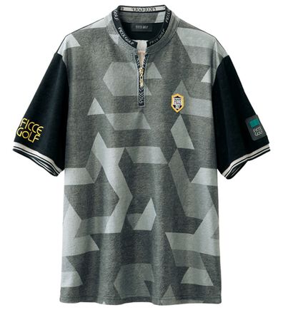 「＜フィッチェ　ゴルフ＞サマーベロアデザインハーフジップ（メンズポロシャツ）」