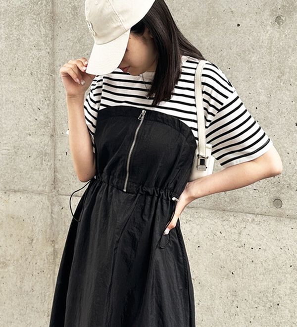 GeeRA（ジーラ）の「ハーフジップビスチェドッキングワンピース（その他ワンピース）」｜詳細画像