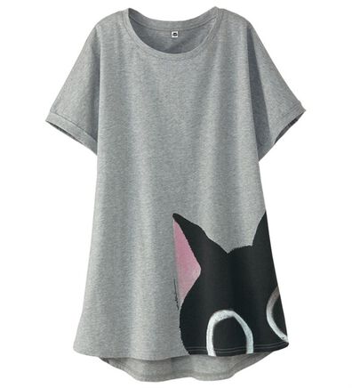 BELLUNA（ベルーナ）の「＜Ｋａｚｕｏ　Ｋａｔｓｕｋｉ＞ネコちゃんプリントＴシャツ（チュニック）」