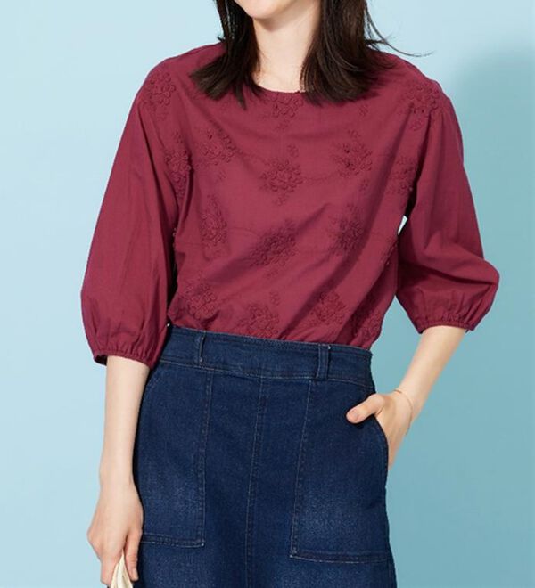 BELLUNA（ベルーナ）の「モチーフレース使いふんわり袖ブラウス（ブラウス）」｜詳細画像