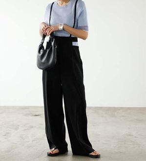 GeeRA（ジーラ）の「サイドカットアウトサス付ハイウエストパンツ（オールインワン）」｜詳細画像