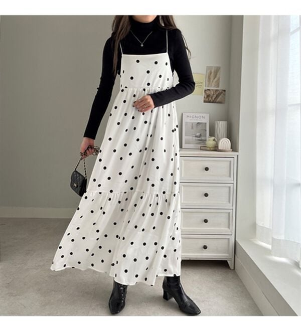 GeeRA（ジーラ）の「ドット柄キャミワンピース（その他ワンピース）」｜詳細画像