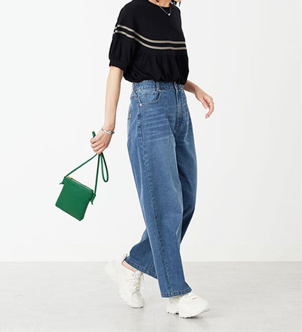 BELLUNA（ベルーナ）の「【Ｌａｇｒｉｌｕａ】配色ライン使いカットソーチュニック（チュニック）」｜詳細画像