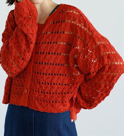 GeeRA（ジーラ）の「２ＷＡＹクロシェニットカーディガン（ニットカーディガン）」