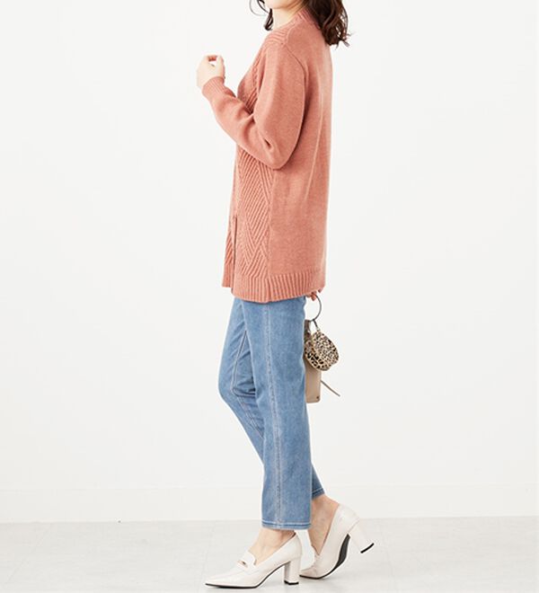 BELLUNA（ベルーナ）の「編地切替サイドボタンチュニック（チュニック）」｜詳細画像