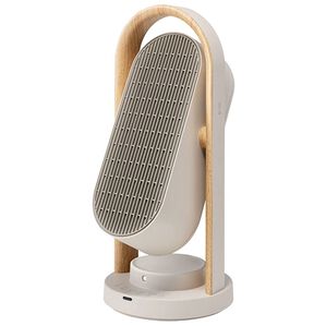 「ウッドスタイル　上下左右自動首振りセラミックヒーター（ストーブ・ヒーター）」｜グレージュ