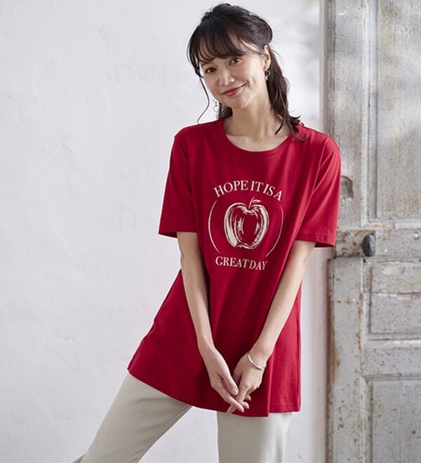 BELLUNA（ベルーナ）の「綿１００％プリントＴシャツ（Tシャツ）」｜詳細画像