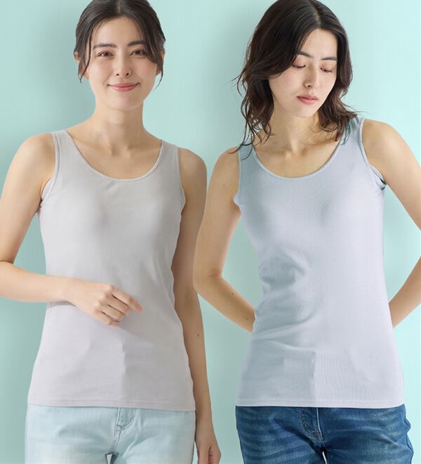 LAVIENNE（ラヴィエンヌ）の「【汗かきさん必見！】涼感サラッと快適汗取りタンクトップインナー＜さらりラボ＞（肌着・インナーウェア）」｜詳細画像
