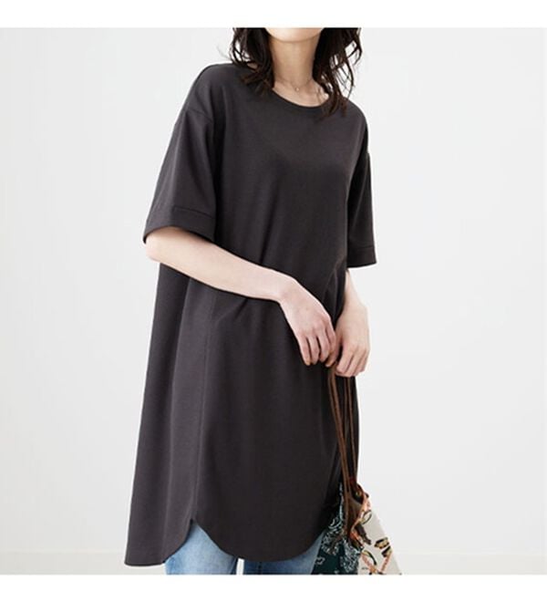 BELLUNA（ベルーナ）の「かのこ素材裾ラウンドチュニックワンピース（チュニックワンピース）」｜詳細画像