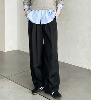 GeeRA（ジーラ）の「さらとろ素材が嬉しい！ダブルタックワイドパンツ（フルレングスパンツ）」｜詳細画像