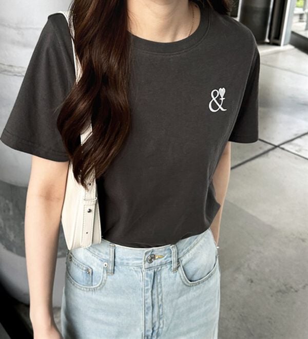 GeeRA（ジーラ）の「アンドハート刺しゅうＴシャツ（Tシャツ）」｜詳細画像