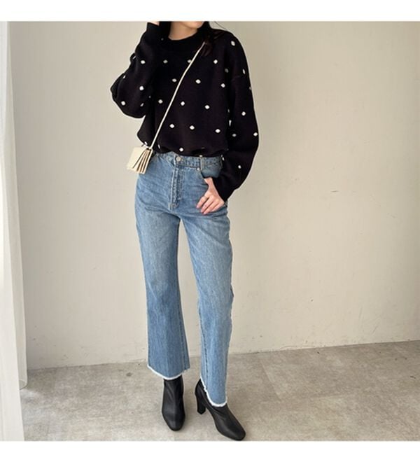 GeeRA（ジーラ）の「ドット柄ニットプルオーバー（ニット・セーター）」｜詳細画像