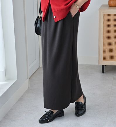Viola e Viola（ヴィオラ エ ヴィオラ）の「【丈切れる！】すっきり細見えリブナロースカート（ロングスカート）」