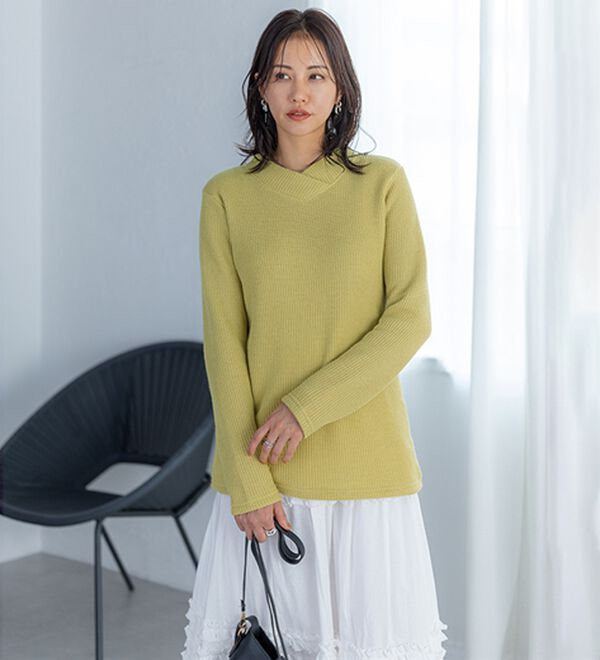 BELLUNA（ベルーナ）の「【静電気防止】ニットが苦手な方にも優しいプルオーバー（カットソー）」｜詳細画像