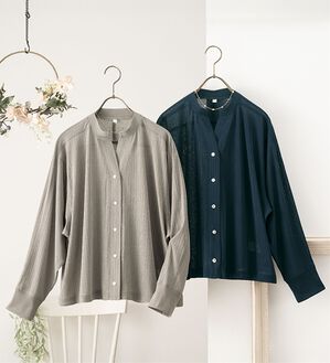 ルフラン（ルフラン）の「【２色組】透かし楊柳プルオーバー（カットソー）」｜詳細画像