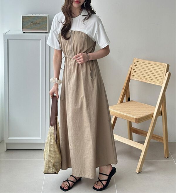 GeeRA（ジーラ）の「ハーフジップビスチェドッキングワンピース（その他ワンピース）」｜詳細画像