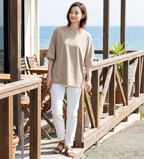 ルフラン（ルフラン）の「【５色組】＜さらりコットン＞ゆったりＴシャツ（Tシャツ）」｜詳細画像