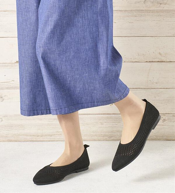 「洗える！軽っとふんわりニットシューズ（フラットシューズ）」｜詳細画像