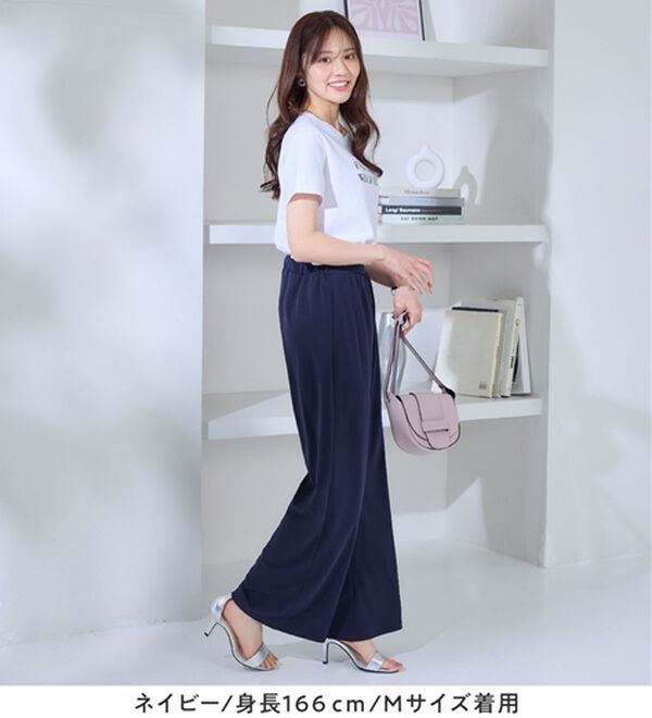 alotta（アロッタ）の「＜６つの機能付＞錯覚美脚！ストレッチワイドパンツ（ワイドパンツ・ガウチョ）」｜詳細画像