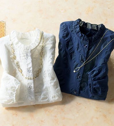 ルフラン（ルフラン）の「【２色組】ぽこぽこ可愛い涼やかブラウス（ブラウス）」