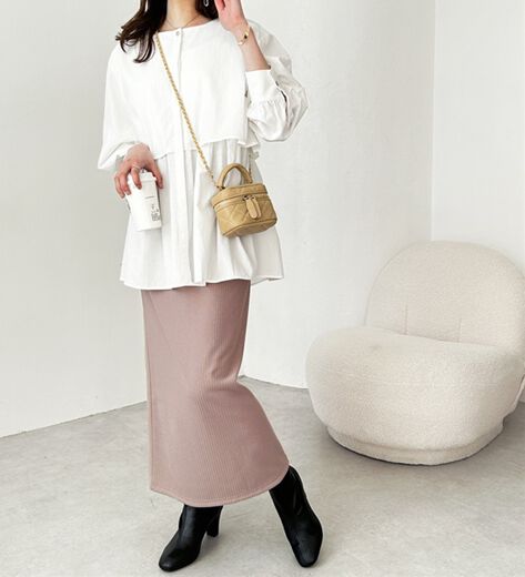 ポロゴルフ【美品】裏起毛　秋・冬スカート　上品デザイン　ベージュ　着回し POLO RALPH LAURENのスカート（ベージュ系）を使った人気ファッション