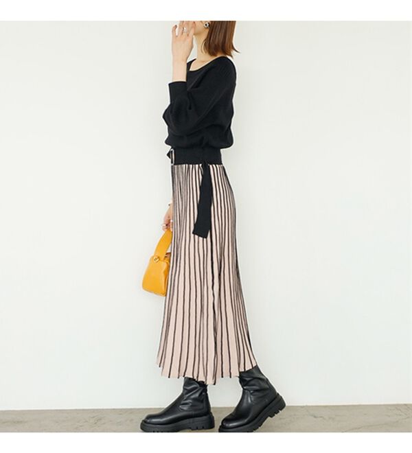 GeeRA（ジーラ）の「前後２ＷＡＹプリーツニットワンピース（ニットワンピース）」｜詳細画像