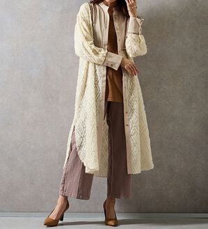 RANAN（ラナン）の「シアージャカードシャツワンピース（シャツワンピース）」｜アイボリー