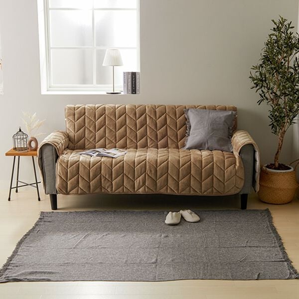 iellio（イエリオ）の「あったかふわふわボリュームソファカバー＜吸湿発熱・フランネル素材＞（ソファーカバー）」｜詳細画像