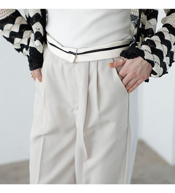 GeeRA（ジーラ）の「２ＷＡＹハイウエストスラックスパンツ（フルレングスパンツ）」｜詳細画像