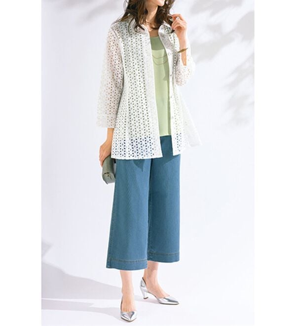 ルフラン（ルフラン）の「通気性抜群！サラサラ軽いデニムパンツ（クロップドパンツ）」｜詳細画像