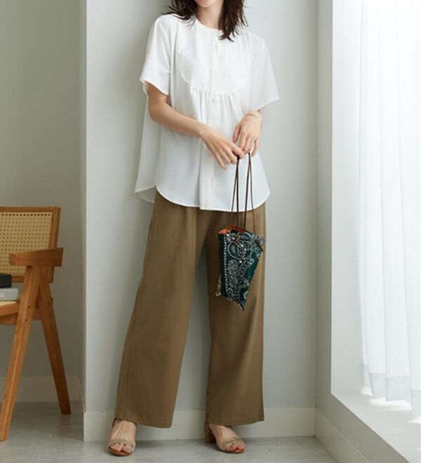 BELLUNA（ベルーナ）の「着心地楽々！綿１００％イージーパンツ（ワイドパンツ・ガウチョ）」｜詳細画像