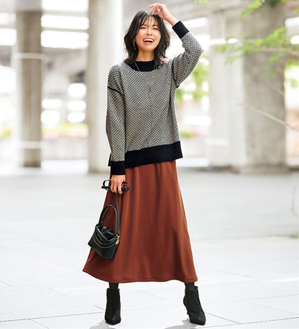 BELLUNA（ベルーナ）の「あったか裏ファー素材ロング丈スカート（ロングスカート）」｜詳細画像