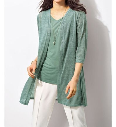 BELLUNA（ベルーナ）の「涼やか！スラブ調カーディガンアンサンブル（アンサンブル）」