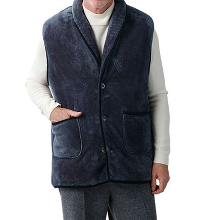 「ふわふわ紳士用裏ボアベスト（メンズルームウェア）」