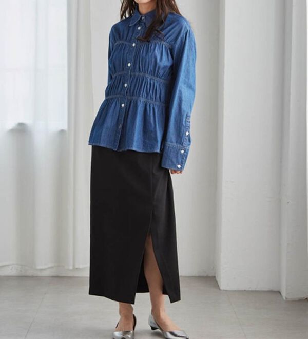 RANAN（ラナン）の「ライトデニムシャーリングデザインシャツブルー（シャツ）」｜詳細画像