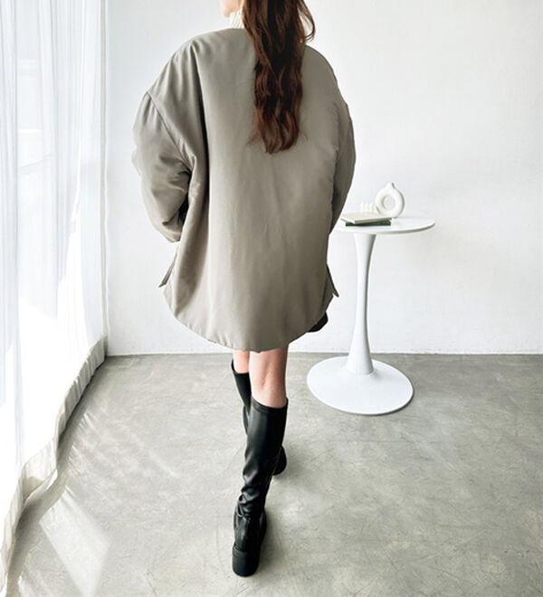 GeeRA（ジーラ）の「【U.S. POLO ASSN.】 ノーカラー中わたブルゾン（ハーフコート）」｜詳細画像