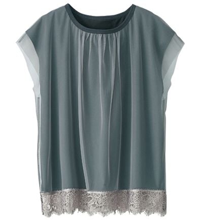 BELLUNA（ベルーナ）の「＜猛暑対策＞チュール重ね裾レースプルオーバー（チュニック）」