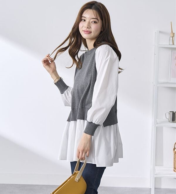 BELLUNA（ベルーナ）の「【２枚組】ベストドッキングチュニック（チュニック）」｜詳細画像