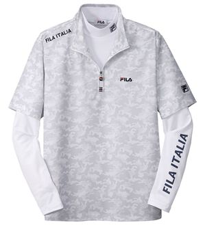 「＜フィラ＞コーデ済アンダー付迷彩ポロ（メンズポロシャツ）」｜グレー／ホワイト